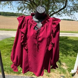 NWT - Boutique Inventory - Maroon Blouse
